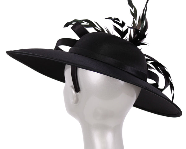 Satin Formal Dress Church Derby Hats for Women in Black, White - HL97