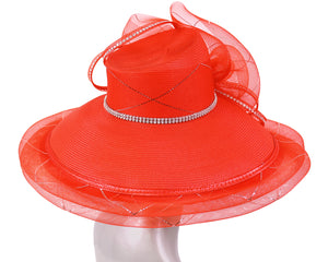 Women's Wide Brim Mesh Derby Church Hats - 0466