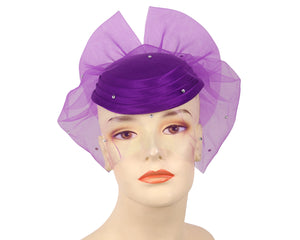 Women's Purple Year round bridal formal dress church hat