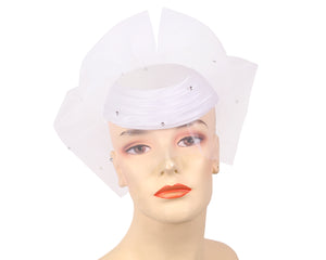 Women's White Year round bridal formal dress church hat