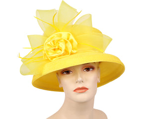 Women's Church Derby Hats, Yellow - 7005