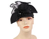 Women's Black Satin Year round pillbox formal dress church hat
