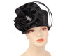 Women's Black Satin Year round pillbox formal dress church hat