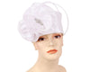 Women's White Satin Year round pillbox formal dress church hat